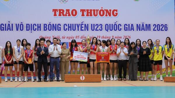 Bế mạc giải vô địch bóng chuyền U23 quốc gia năm 2026  tại tỉnh Quảng Ngãi